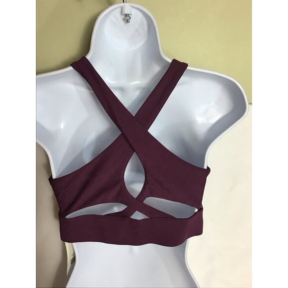 Fabletics Women Sport Bra Sz.Med Purple Ella High Impact Racerback Gym Workout - Picture 5 of 8